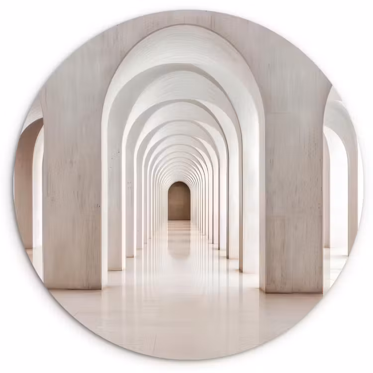 Hal - Bogen - Symmetrisch - Modern Wandcirkel kunststof plaat 5mm dik klein -3d