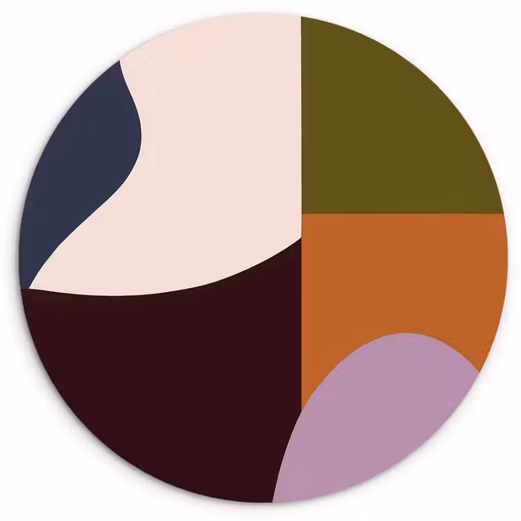 Vormen - Abstract - Kleuren - Vierkant Wandcirkel kunststof plaat 5mm dik klein -3d