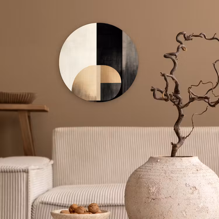 Vormen - Modern - Zwart Wandcirkel kunststof plaat 5mm dik klein -sfeer1