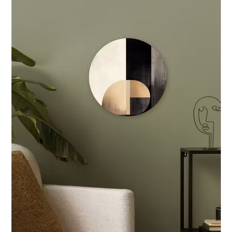Vormen - Modern - Zwart Wandcirkel kunststof plaat 5mm dik klein -sfeer3