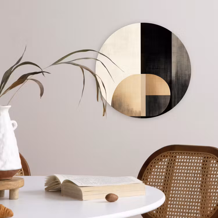 Vormen - Modern - Zwart Wandcirkel kunststof plaat 5mm dik klein -sfeer4