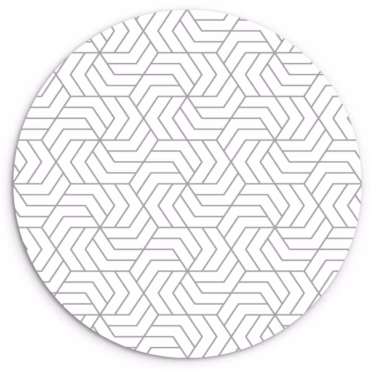 Geometrie - Lijn - Zwart - Wit - Patroon Wandcirkel kunststof plaat 5mm dik klein 188 -3d