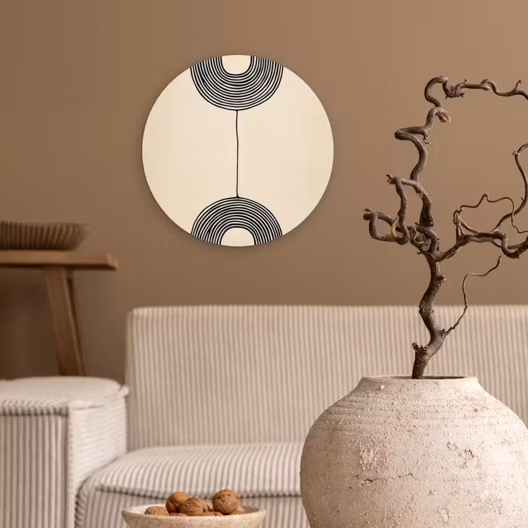 Geometrische bogen - Minimalistisch - Symmetrisch Wandcirkel kunststof plaat 5mm dik klein -sfeer1