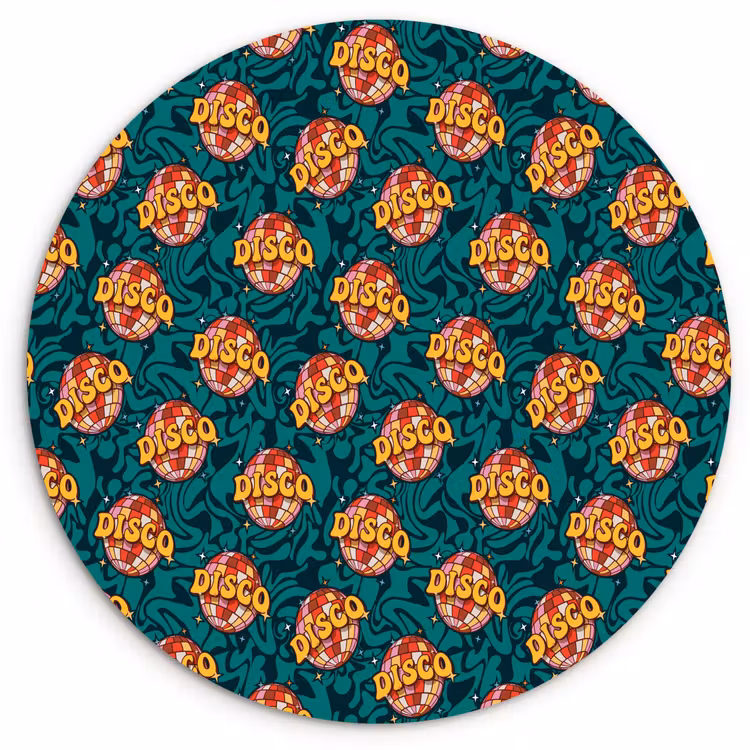 Groen - Disco - Patroon Wandcirkel kunststof plaat 5mm dik klein 188 -3d