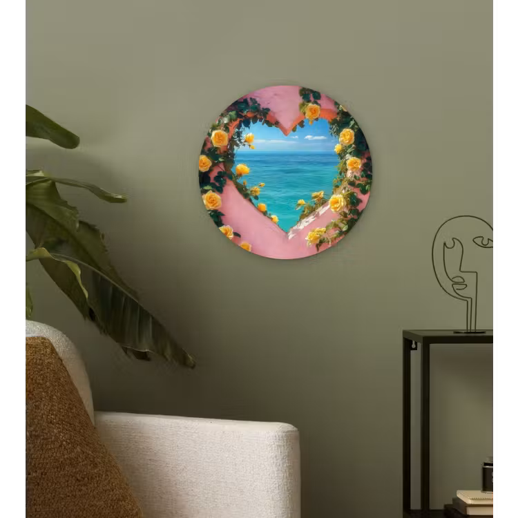 Hart - Zee - Muur Wandcirkel kunststof plaat 5mm dik klein -sfeer3