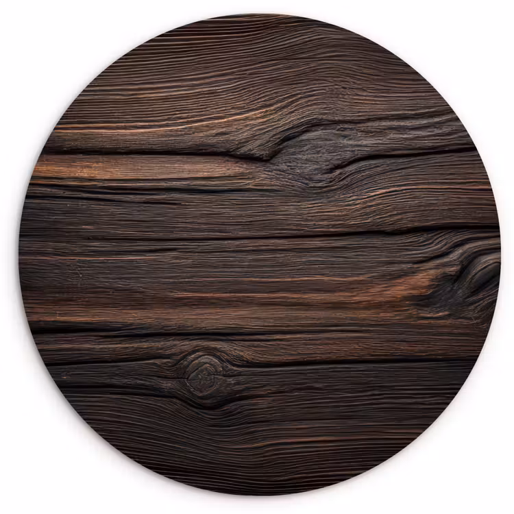 Hout - Grillige nerven Wandcirkel kunststof plaat 5mm dik klein -3d