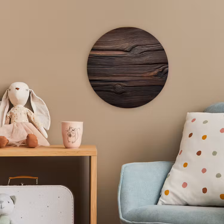Hout - Grillige nerven Wandcirkel kunststof plaat 5mm dik klein -tsfeer1_kind