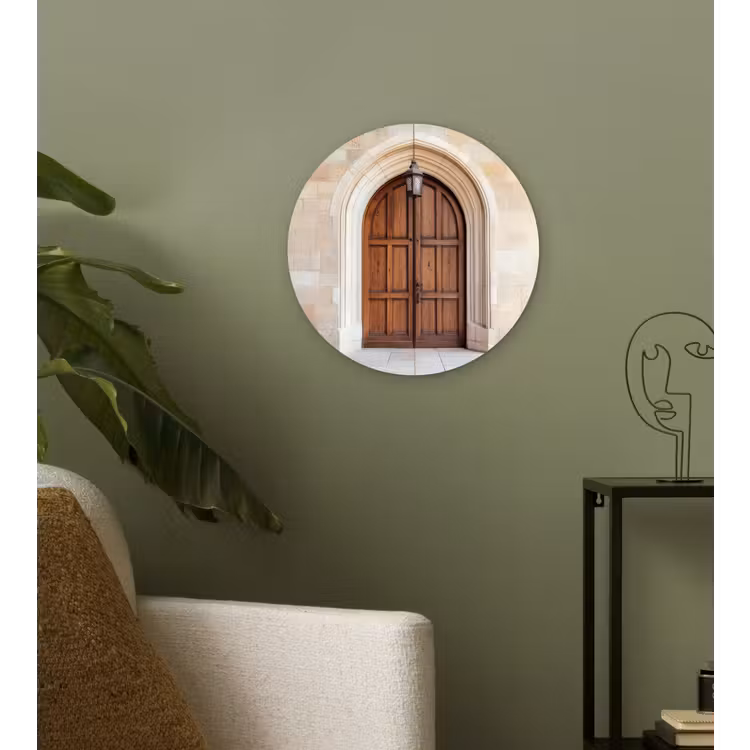 Houten - Deur - Lantaarn Wandcirkel kunststof plaat 5mm dik klein -sfeer3