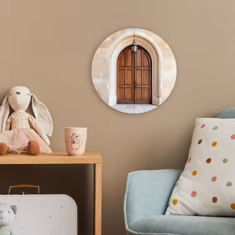 Houten - Deur - Lantaarn Wandcirkel kunststof plaat 5mm dik klein -tsfeer1_kind