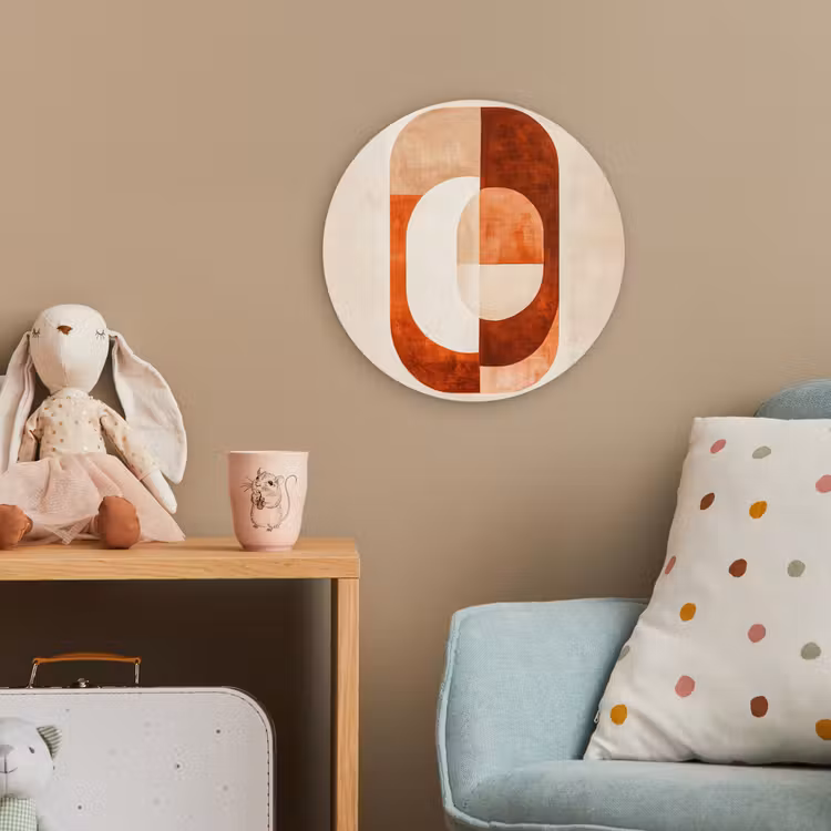 Illustratie - Abstract - Vormen - Rood Wandcirkel kunststof plaat 5mm dik klein -tsfeer1_kind
