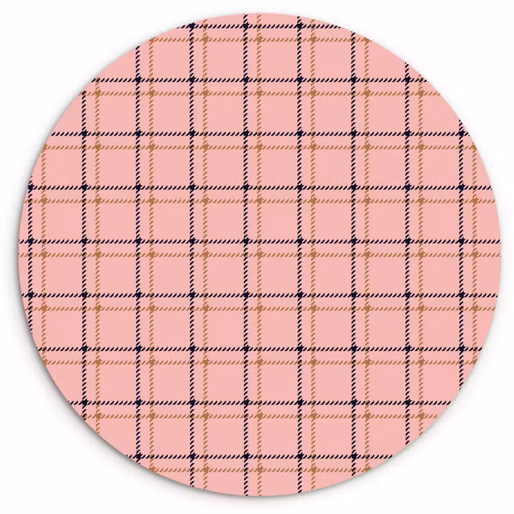 Plaid - Patroon - Gestreept - Roze Wandcirkel kunststof plaat 5mm dik klein 188 -3d