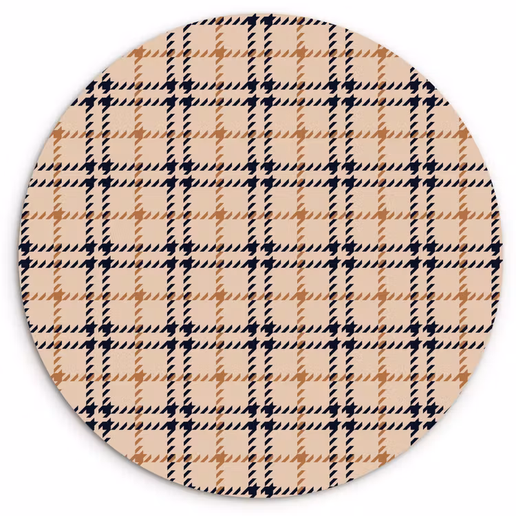 Plaid - Patroon - Beige - Zwart Wandcirkel kunststof plaat 5mm dik klein 188 -3d