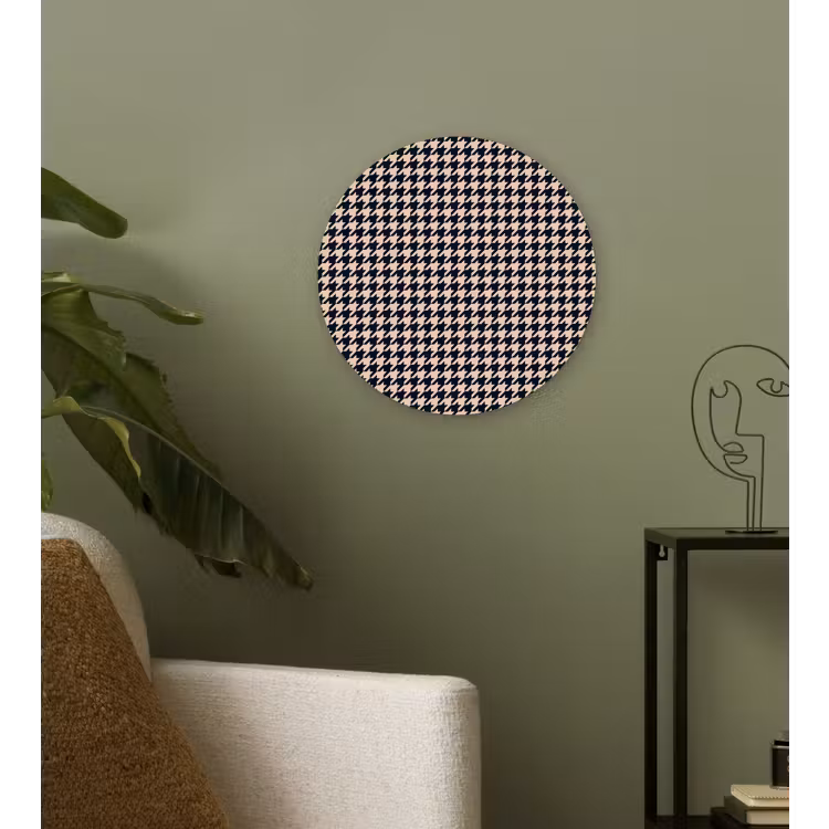 Plaid - Patroon - Ruit - Donkerblauw Wandcirkel kunststof plaat 5mm dik klein 188 -sfeer3