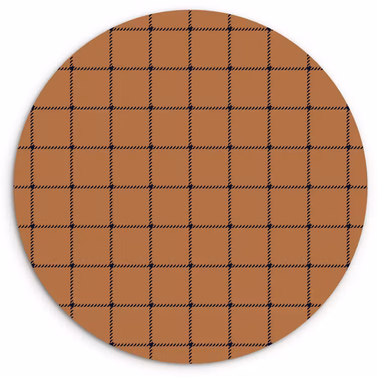 Plaid - Patroon - Vierkant - Bruin Wandcirkel kunststof plaat 5mm dik klein 188 -3d
