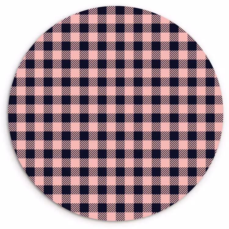 Plaid - Patroon - Roze - Zwart Wandcirkel kunststof plaat 5mm dik klein 188 -3d