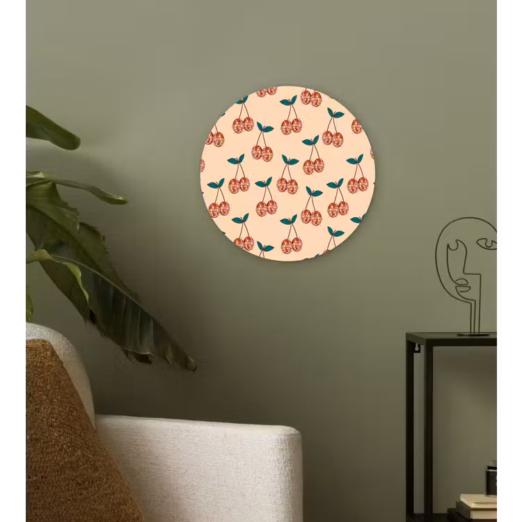 Kers - Disco - Patroon Wandcirkel kunststof plaat 5mm dik klein 188 -sfeer3
