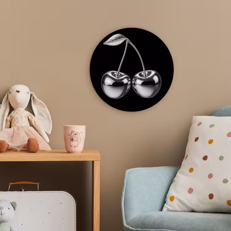 Kers - Luxueus - Metallic Wandcirkel kunststof plaat 5mm dik klein -tsfeer1_kind