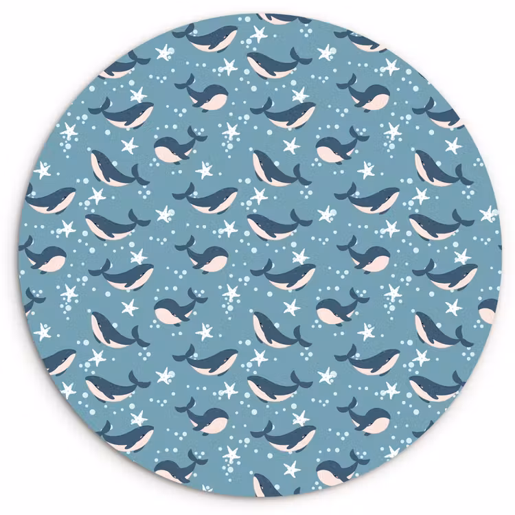 Klein - Oceaan - Walvis - Zeester Wandcirkel kunststof plaat 5mm dik klein 188 -3d