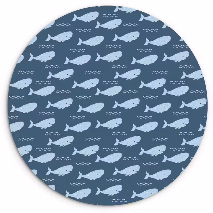 Klein - Oceaan - Golven - Blauw Wandcirkel kunststof plaat 5mm dik klein 188 -3d