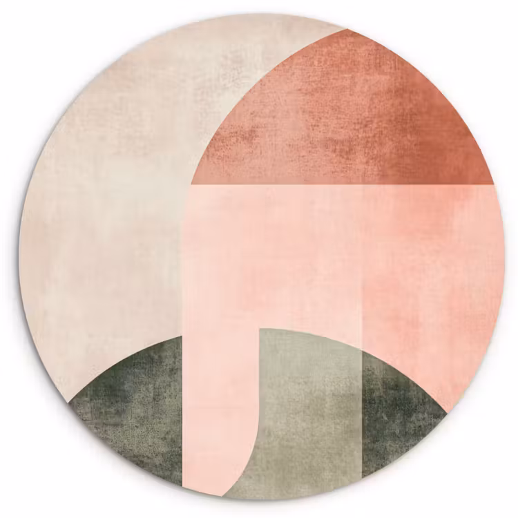 Cirkel - Abstract - Roze Wandcirkel kunststof plaat 5mm dik klein -3d