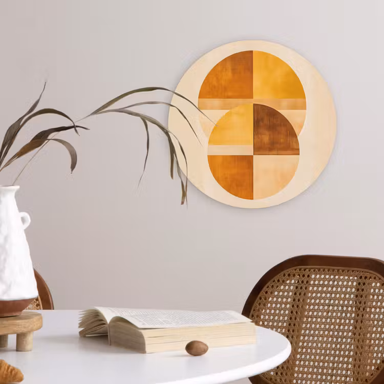 Cirkels - Geel - Minimalistisch Wandcirkel kunststof plaat 5mm dik klein -sfeer4