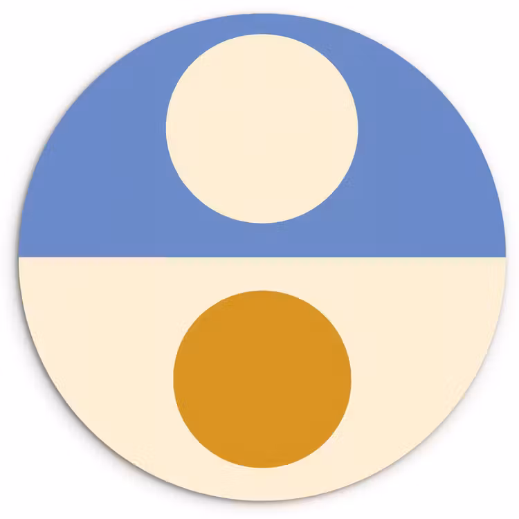 Cirkels - Symmetrisch - Wit - Blauw- Geel Wandcirkel kunststof plaat 5mm dik klein -3d