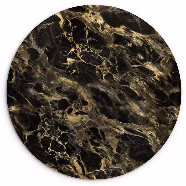 Kristal - Goud - Zwart - Marmer Wandcirkel kunststof plaat 5mm dik klein 188 -3d