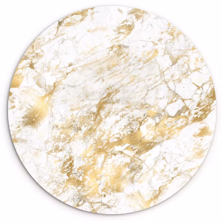 Marmer - Goud - Structuur Wandcirkel kunststof plaat 5mm dik klein 188 -3d
