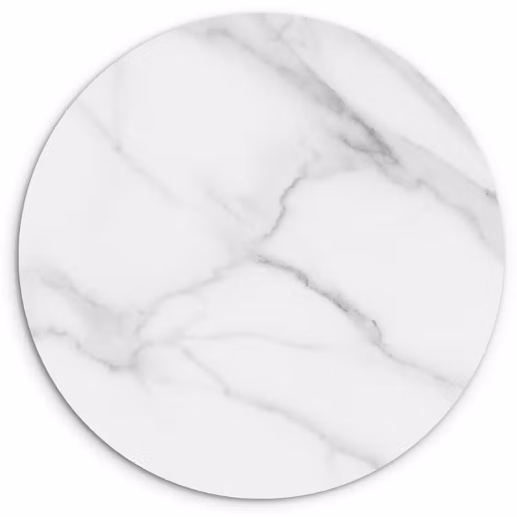 Marmer - Structuur - Wit - Grijs - Steen - Marmerlook Wandcirkel kunststof plaat 5mm dik klein -3d