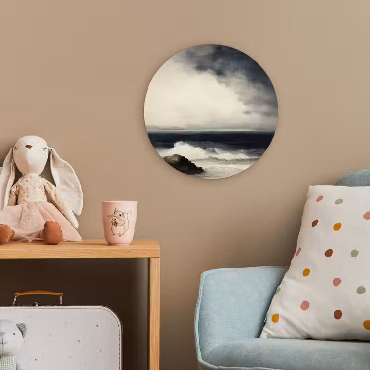 Zee - Rotsen - Storm Wandcirkel kunststof plaat 5mm dik klein -tsfeer1_kind