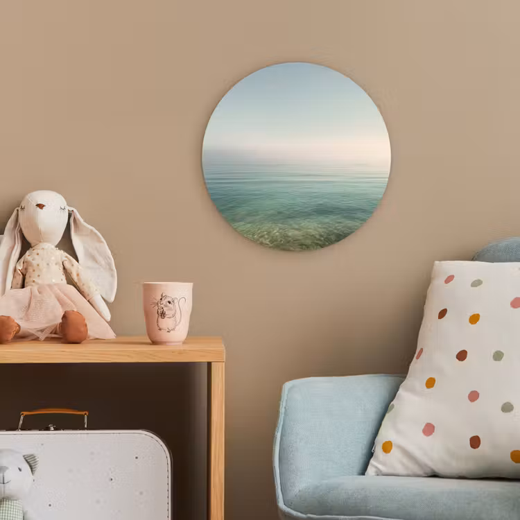 Zee - Horizon - Blauw - Mist Wandcirkel kunststof plaat 5mm dik klein -tsfeer1_kind