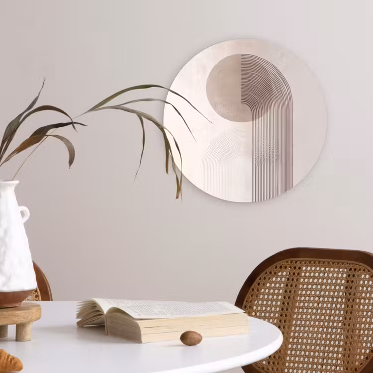 Minimalistisch - Cirkel - Lichtgrijs Wandcirkel kunststof plaat 5mm dik klein -sfeer4