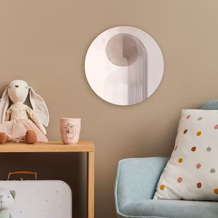 Minimalistisch - Cirkel - Lichtgrijs Wandcirkel kunststof plaat 5mm dik klein -tsfeer1_kind