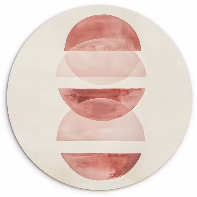 Minimalistisch - Cirkels - Roze Wandcirkel kunststof plaat 5mm dik klein -3d