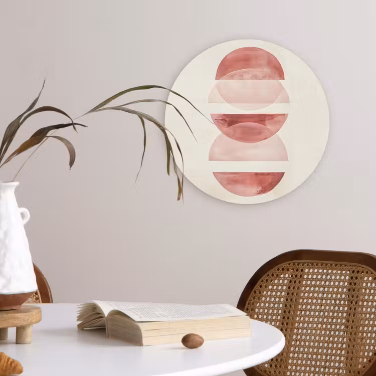 Minimalistisch - Cirkels - Roze Wandcirkel kunststof plaat 5mm dik klein -sfeer4