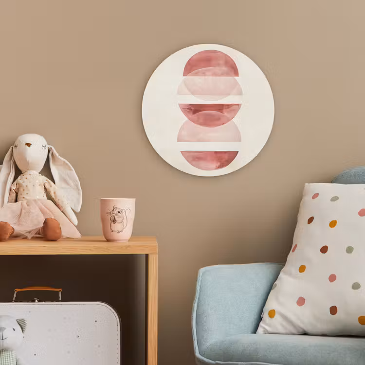 Minimalistisch - Cirkels - Roze Wandcirkel kunststof plaat 5mm dik klein -tsfeer1_kind