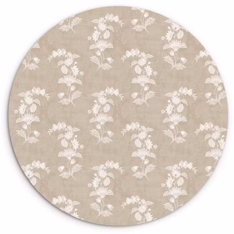 Motief - Beige - Linnen Wandcirkel kunststof plaat 5mm dik klein 188 -3d