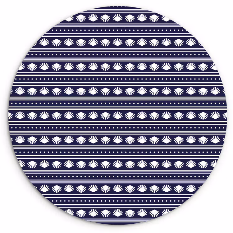 Schelp - Nautisch - Blauw - Wit Wandcirkel kunststof plaat 5mm dik klein 188 -3d
