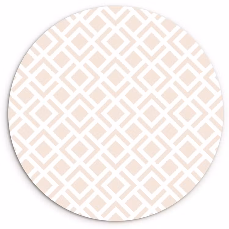 Patronen - Abstract - Beige - Geometrie Wandcirkel kunststof plaat 5mm dik klein 188 -3d