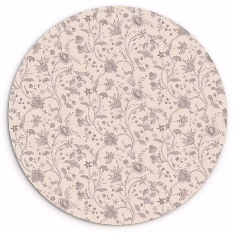 Patroon - Bloemen - Paars Wandcirkel kunststof plaat 5mm dik klein 188 -3d