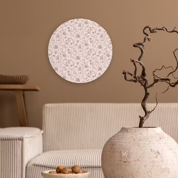 Patroon - Bloemen - Paars Wandcirkel kunststof plaat 5mm dik klein 188 -sfeer1