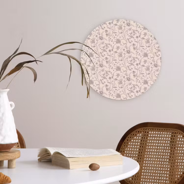 Patroon - Bloemen - Paars Wandcirkel kunststof plaat 5mm dik klein 188 -sfeer4