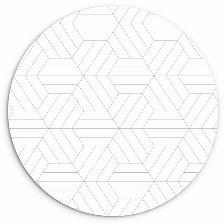 Patroon - Lijn - Design - Zwart - Wit Wandcirkel kunststof plaat 5mm dik klein 188 -3d