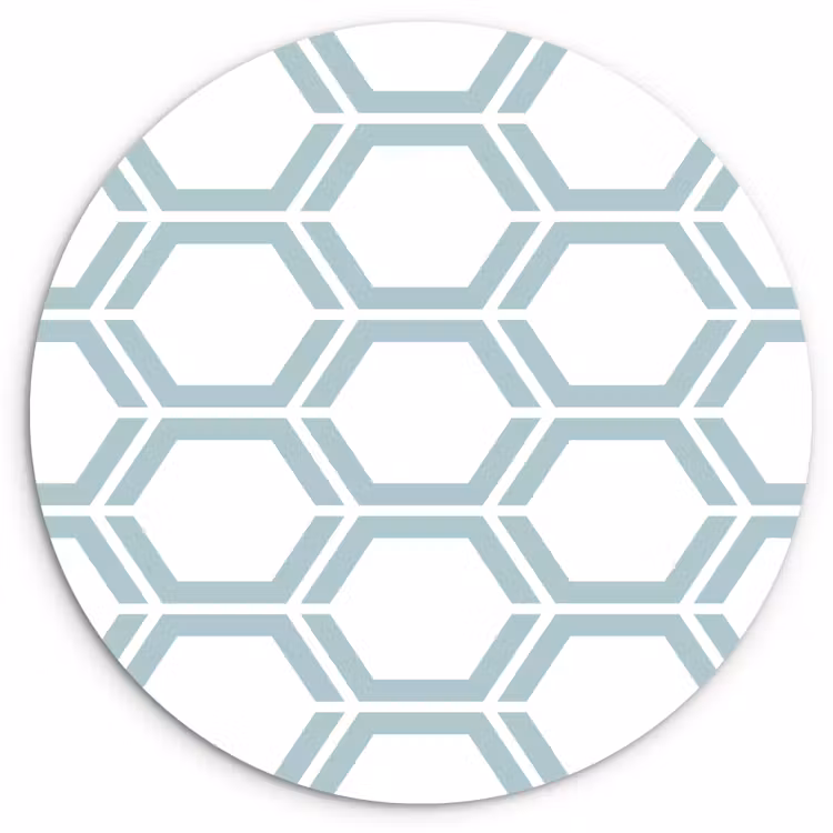 Patroon - Lijn - Design - Hexagon Wandcirkel kunststof plaat 5mm dik klein 188 -3d