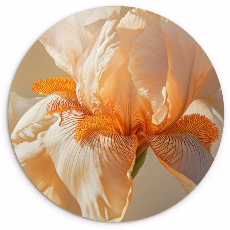 Close up - Oranje - Iris Wandcirkel kunststof plaat 5mm dik klein -3d