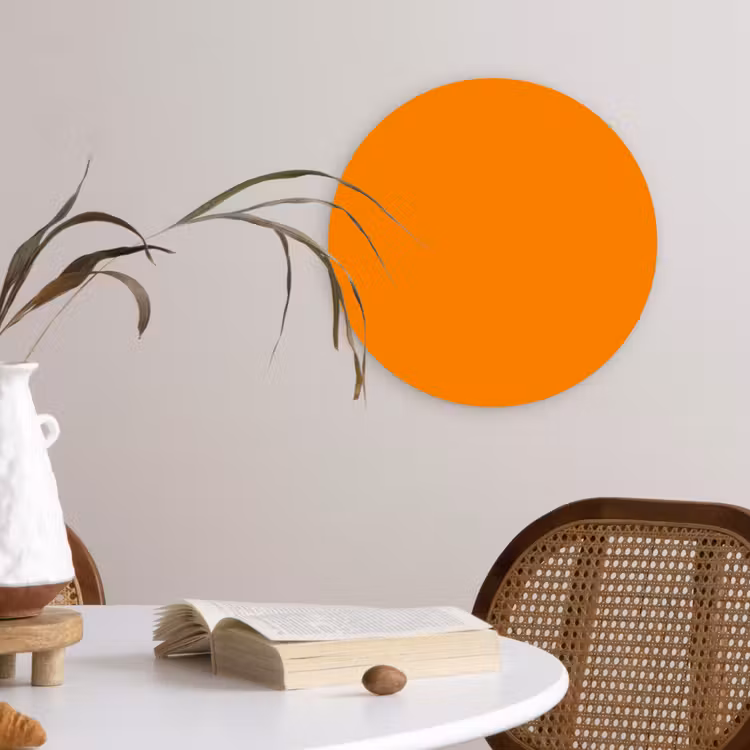 Oranje - Seizoenen - Herfst - Kleur Wandcirkel kunststof plaat 5mm dik klein 188 -sfeer4