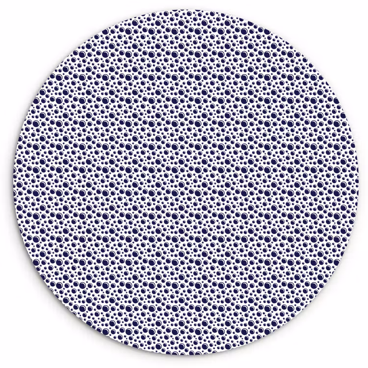 Oceaan - Bubbel - Blauw - Wit Wandcirkel kunststof plaat 5mm dik klein 188 -3d