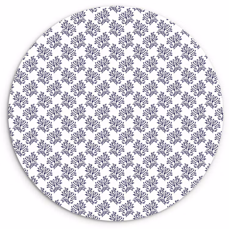 Oceaan - Koraal - Blauw - Wit Wandcirkel kunststof plaat 5mm dik klein 188 -3d