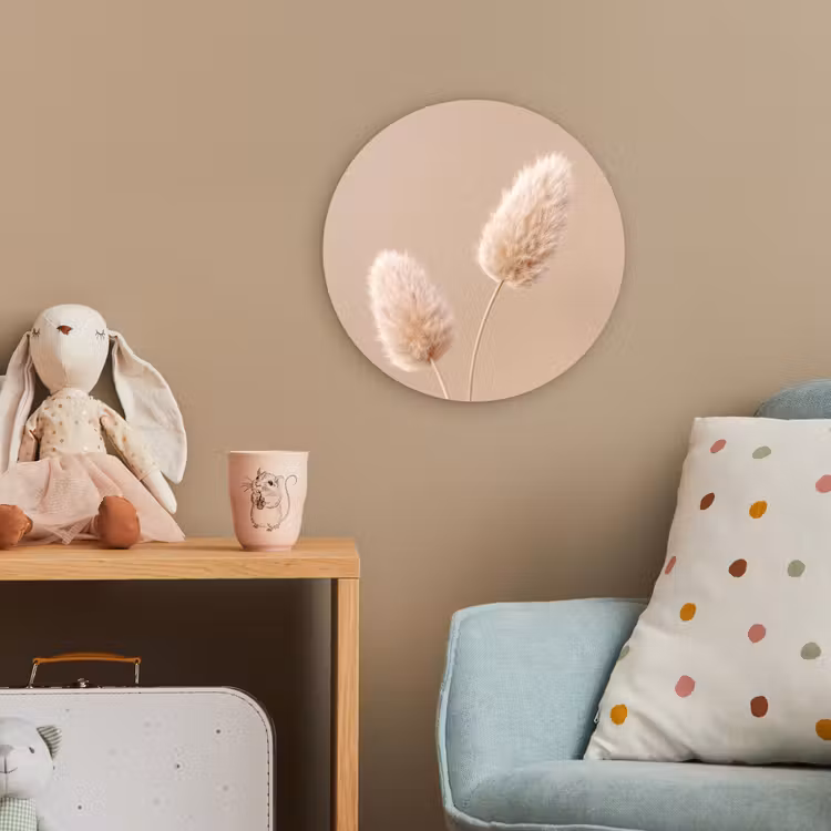Pampas pluimen - Beige - Planten Wandcirkel kunststof plaat 5mm dik klein -tsfeer1_kind