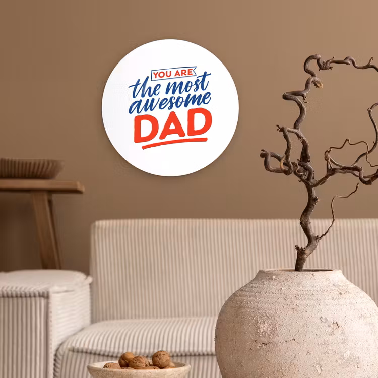 Papa - Vaderdag - Spreuken Wandcirkel kunststof plaat 5mm dik klein -sfeer1